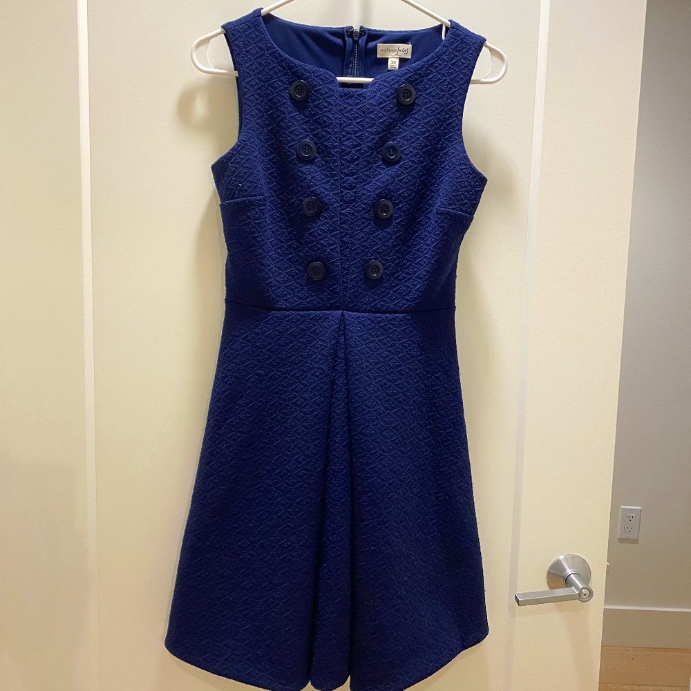 Stunning Navy Blue Textured Dress - Like New